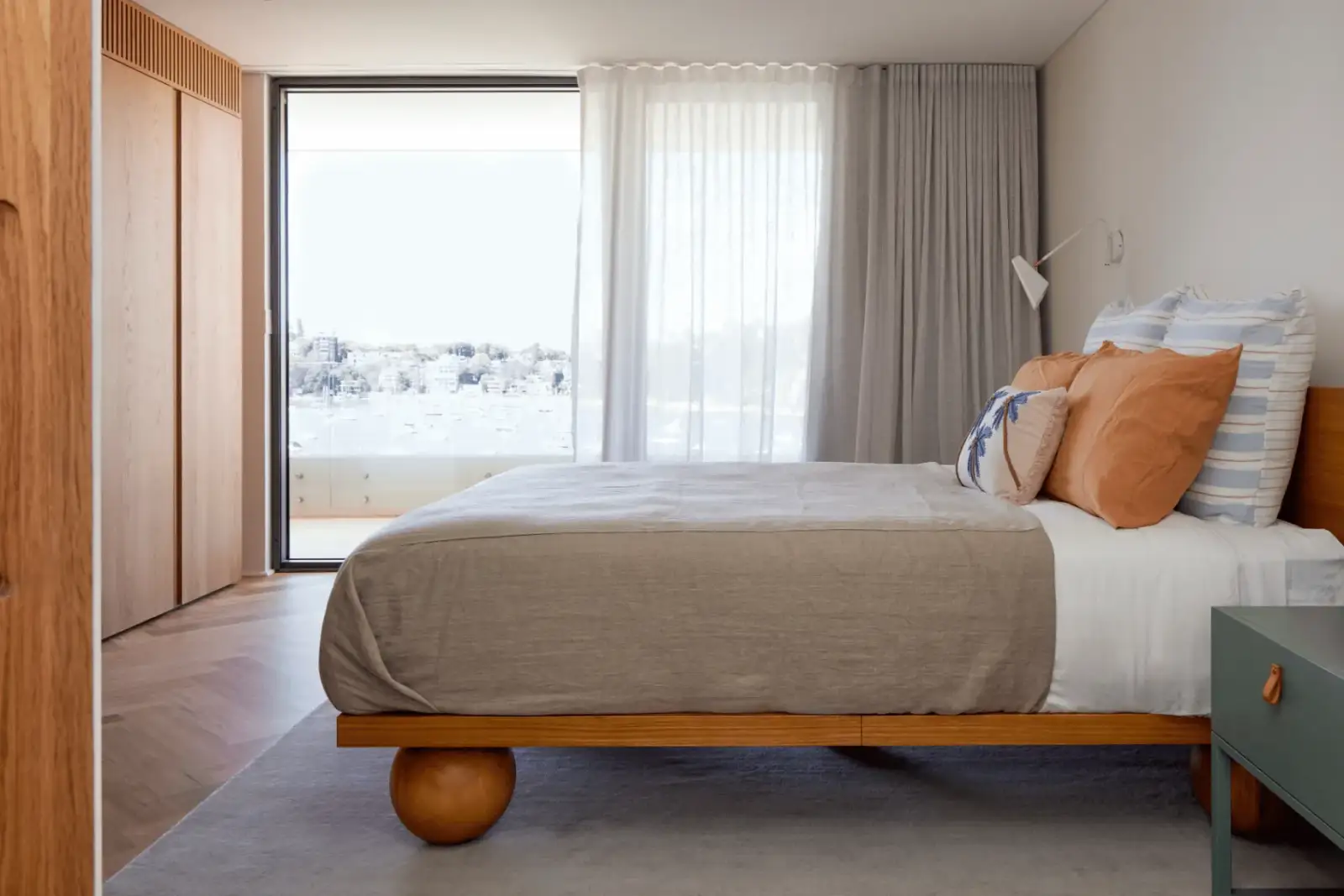 Sutherland Project - master bedroom with harbour views