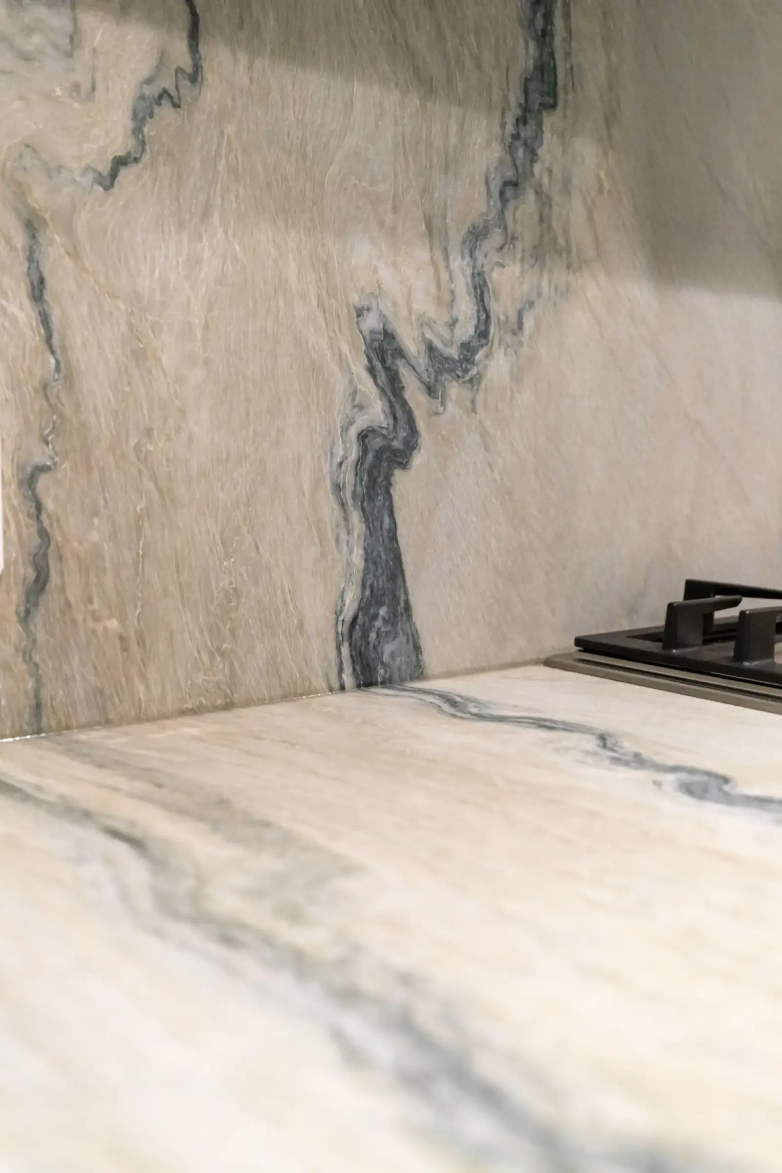 Eastern Project - quartzite benchtop and splashback detail