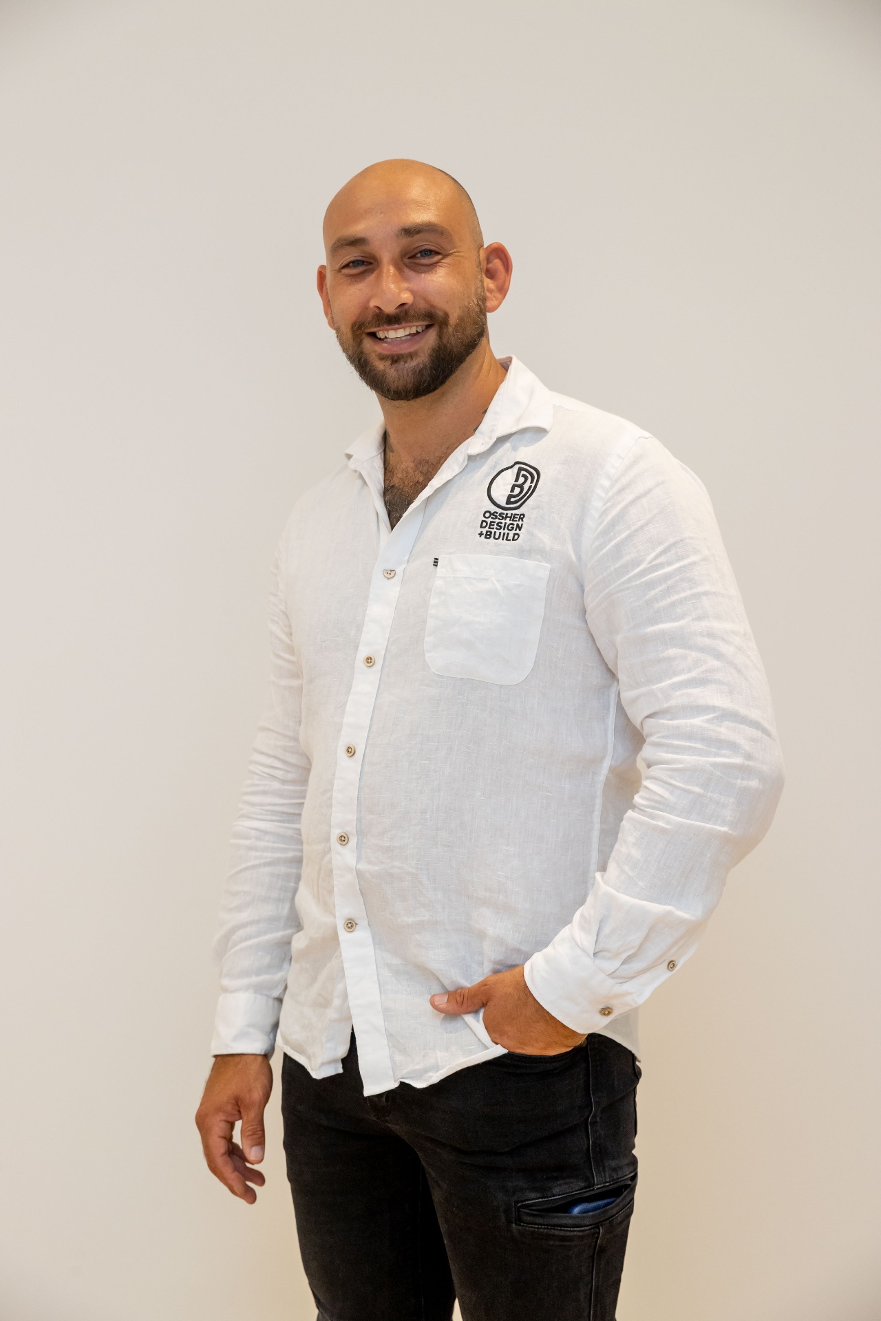 Adam Ossher, founder of Ossher Design and Build, on site in Sydney